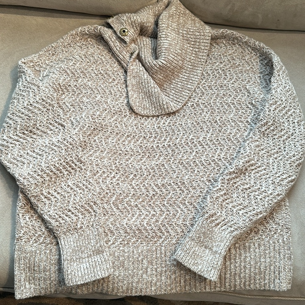 BANANA REPUBLIC Snap Neck Cowl Sweater - Picture 4 of 4